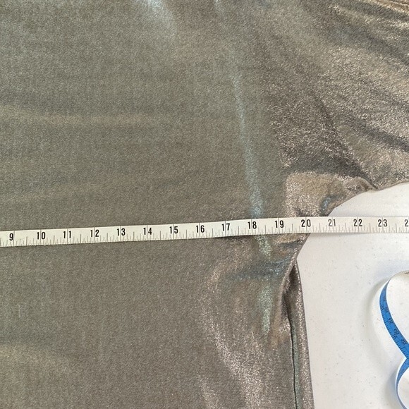 Lauren Ralph Lauren Silver Metallic Sweater Top Dolman Long Sleeve Pull Over - Picture 12 of 16